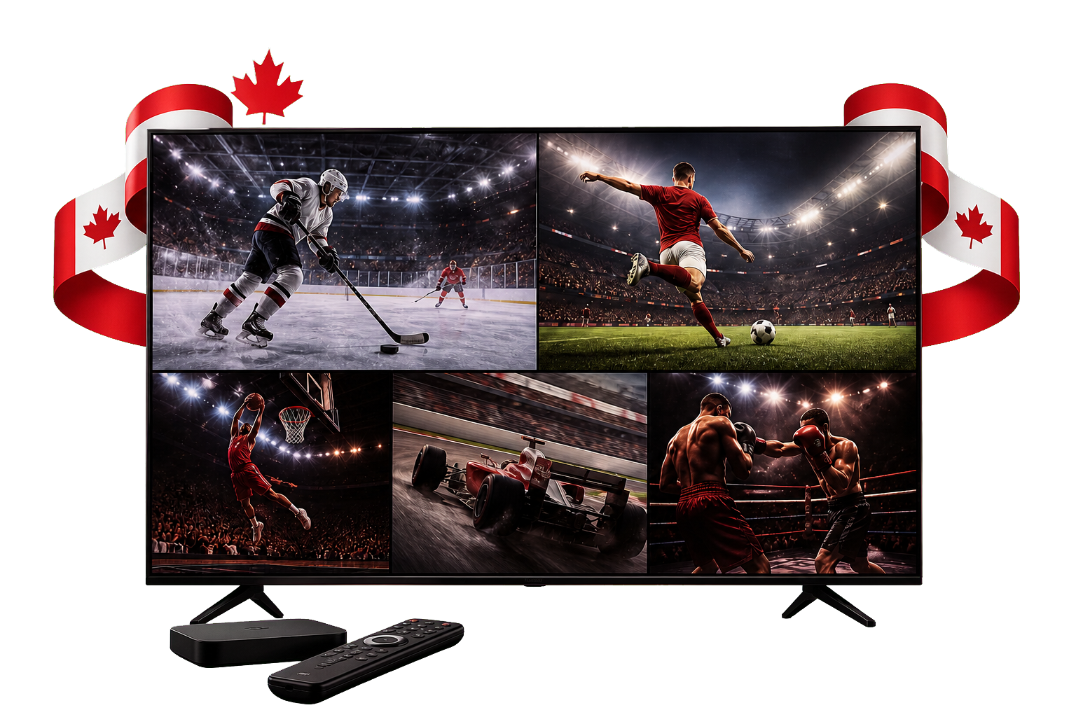 Canadian hockey, football, basketball, motorsport and fight-night streaming